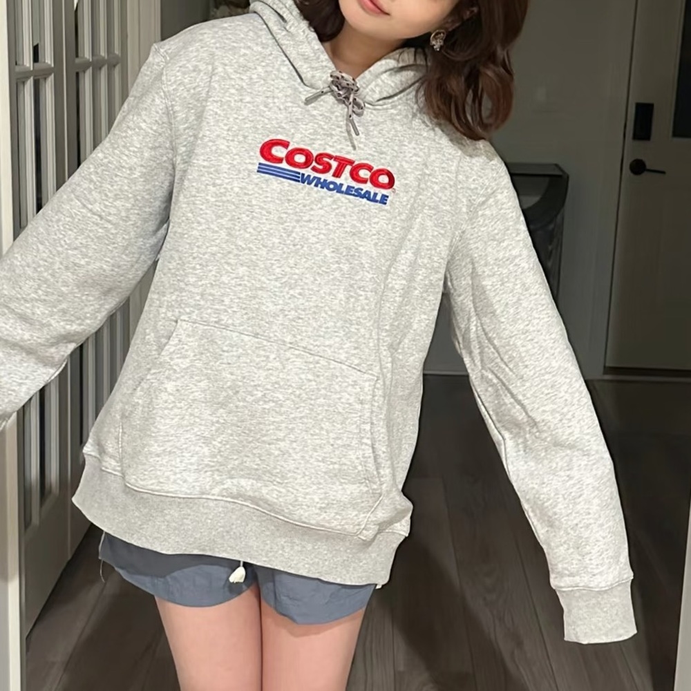 Costco Logo Gray Hoodie Sweater